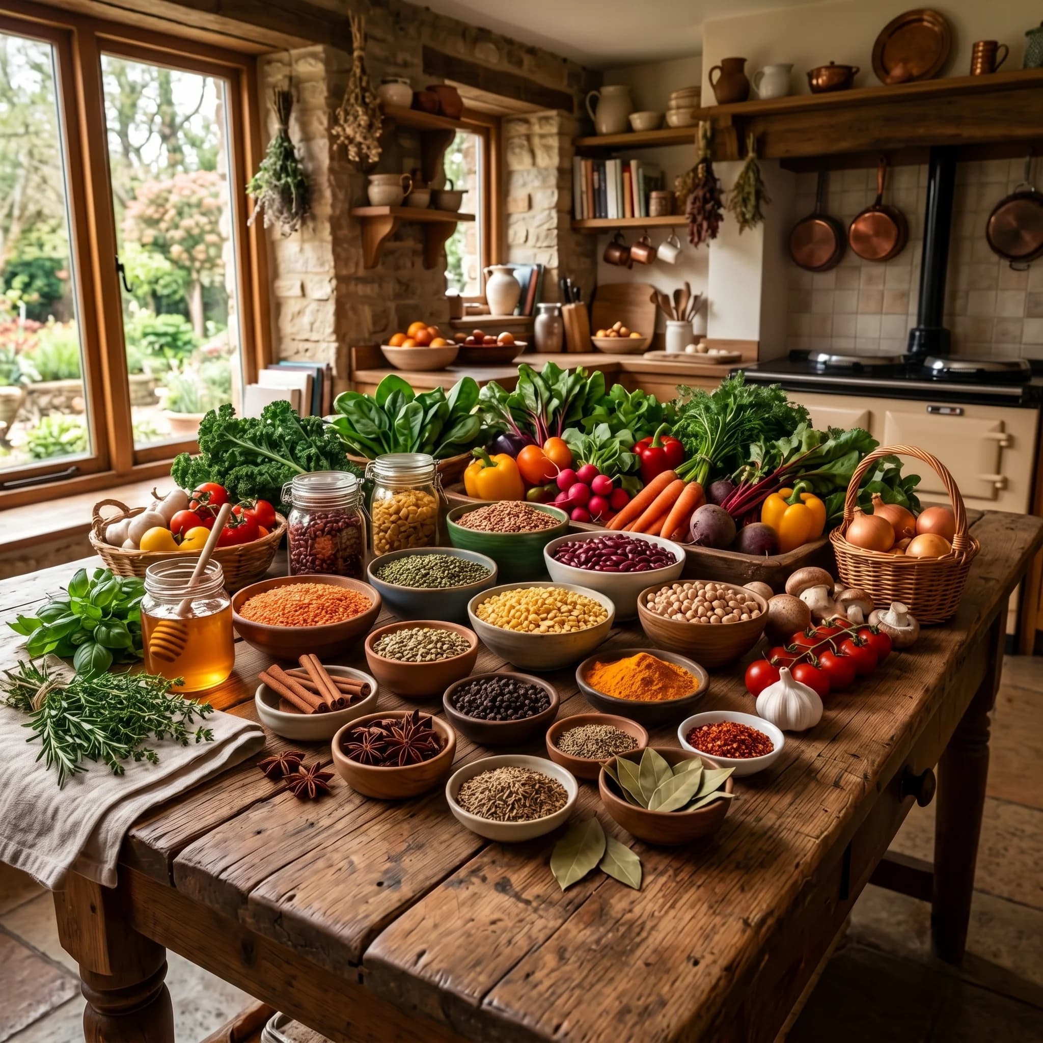Fresh organic groceries, spices, pulses, and wholesome farm produce